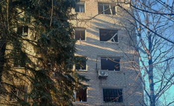 Russian shelling damaged Tax inspection building in Kramatorsk