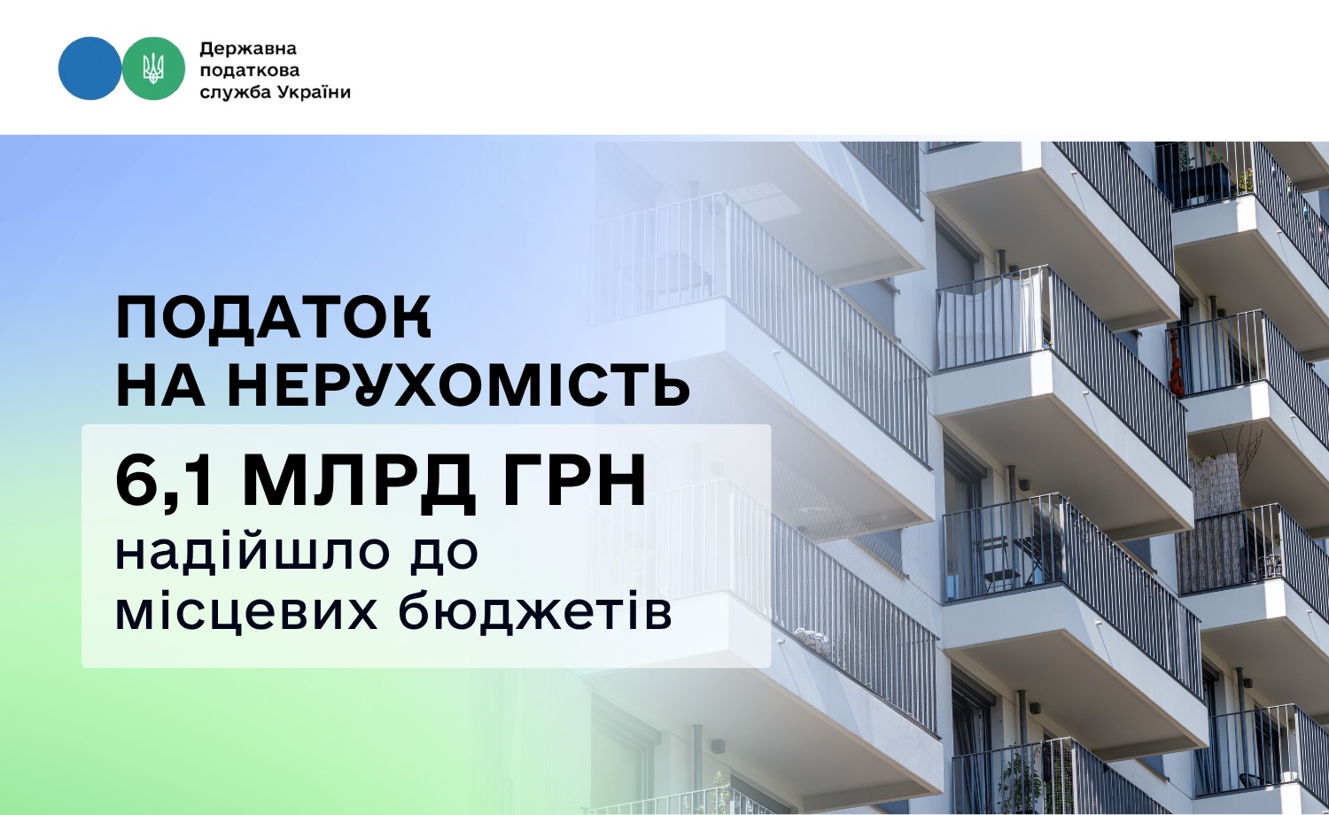 Надходження від податку на нерухомість зросли на 8,6 %